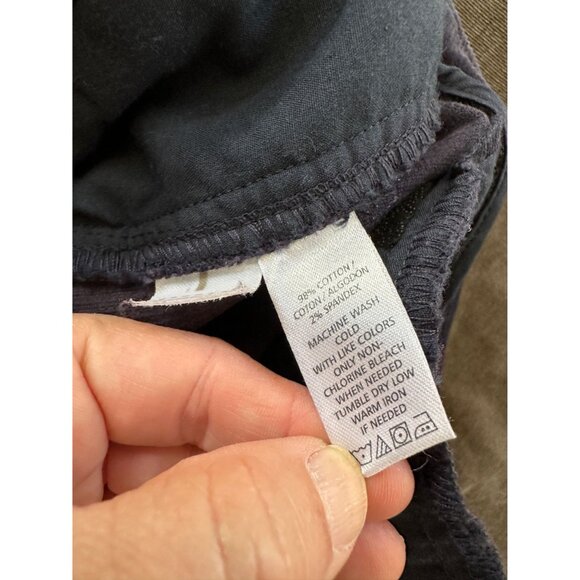 Loft Womens Corduroy‎ Navy Blue Skirt 0 mini pockets zipper cotton pencil - Picture 5 of 6